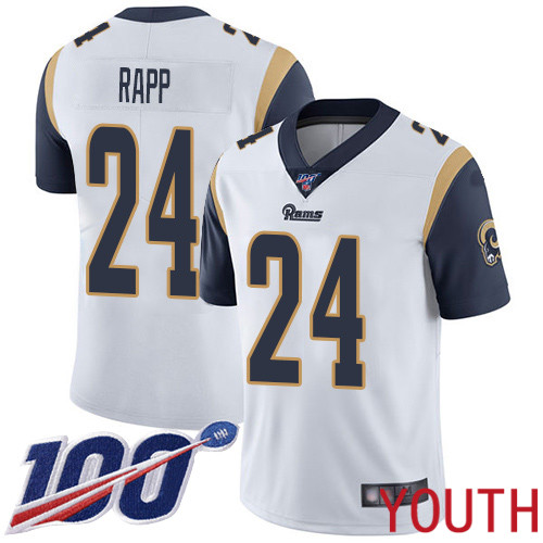 Los Angeles Rams Limited White Youth Taylor Rapp Road Jersey NFL Football #24 100th Season Vapor Untouchable